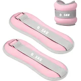 Gewichtsmanschetten, 2er Set Ankle Weights, 0,5 kg Verstellbares Fußgelenkgewichte Set, Gewichte für Beine, Handgelenk Gewichte, Gewichte für Beine und Arme, für Pilates, Bewegung, Yoga Tanzen (Rosa)