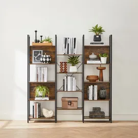 VASAGLE Bücherregal 158 x 24 x 166 cm Braun-Schwarz