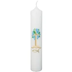 Wiedemann Kerzen Taufkerze Jungen verziert 265 x 50 mm, mit individueller Namensverzierung
