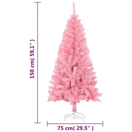 vidaXL Künstlicher Weihnachtsbaum mit Ständer Rosa 150 cm PVC