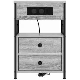 vidaXL Nachttisch 2 pcs Grau Sonoma 40 x 31 x 60 cm