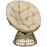 Outsunny Papasansessel Gartensessel 85 x 70 x 82 cm khaki