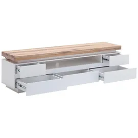 MCA Furniture Romina TV-Lowboard 175 cm  5 Schubkästen weiß matt/Wildeiche