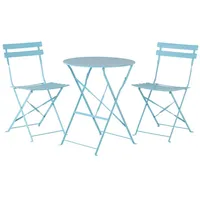 Beliani Balkonset, Blau, Metall, 2-Sitzer, Balkonmöbel, Balkonmöbel-Sets