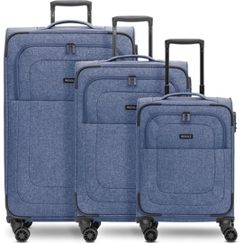 Redolz Essentials 12 THREE SET 4-Rollen Kofferset 3-tlg. mit Dehnfalte, blue