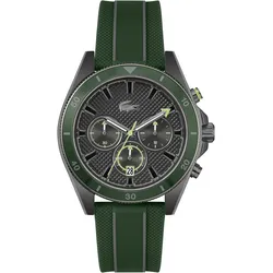 Chronograph LACOSTE "MAINSAIL", grün, Armbanduhren, Herren, Armbanduhr, Quarzuhr, Herrenuhr, Tag, Stoppfunktion, Silikonarmband