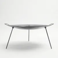 Czaja Feuerschalen® Grillplatte und Feuerschale Ø 58 cm - Mobile Feuerschale und Feuerplatte Silber