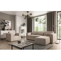 Fun Möbel Ecksofa Schlafsofa inkl. Sessel WALDO, Stoff Poso