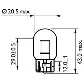 Philips 12065B2 Signal Leuchtmittel Vision W21W 12V 21W