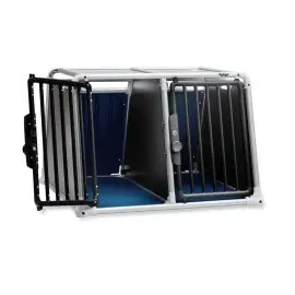 4pets Hundetransportbox ECO 22 L Schwarz/Blau/Silber