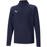 Puma teamLIGA 1/4-Zip Top Kinder peacoat/white 140