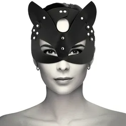Bdsm maske katzenohren aus veganem leder