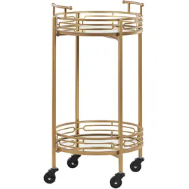 Beliani Servierwagen Farley Metall Gold