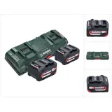 Metabo Basis Set 2x Li-Power Akkupack 18 V 4,0 Ah CAS Li-Ion Akku ( 2x 625027000 ) + ASC 145 DUO Doppel Schnell Ladegerät ( ‭627495000 )