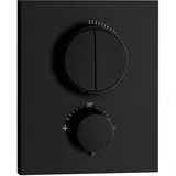 Herzbach Deep Black Fertigmontageset Unterputz für 2 Verbraucher schwarz matt 23.803050.2.12