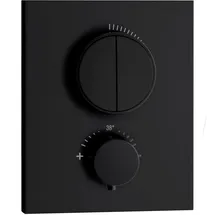 Herzbach Deep Black Fertigmontageset Unterputz für 2 Verbraucher schwarz matt 23.803050.2.12