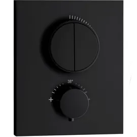 Herzbach Deep Black Fertigmontageset Unterputz für 2 Verbraucher schwarz matt 23.803050.2.12