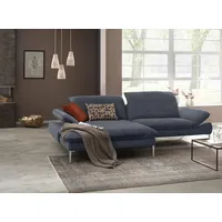 W.Schillig Ecksofa »enjoy&MORE«, mit Sitztiefenverstellung, Füße Chrom glänzend, Breite 294 cm blau