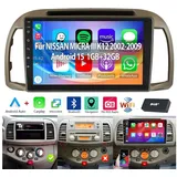 ESSGOO 9" Für NISSAN MICRA III K12 2002-2009 Autoradio Android 15 GPS Navi Autoradio (Digitalradio (DAB), 4+64GB(optional), RDS, AM, FM, Carplay Android Auto Bluetooth EQ USB GPS Navi WIFI Touchscreen) gelb|goldfarben