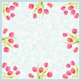 Dunicel Mitteldecke 84x84 cm mit gemalten Tulpenmotiven | Packung (20 Stück)