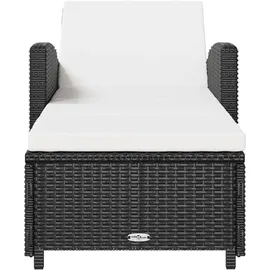 vidaXL Sonnenliege 201 x 67 x 28,5 cm schwarz/cremeweiß