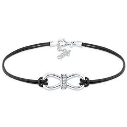 Elli Armband »Leder Infinity Kristalle Silber«, Infinity weiß 16