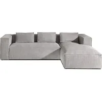 Lisa Design STELLA, Ecksofa, Cordsamt, 4-Sitzer, moderner Stil, rechts , Hellgrau - Hellgrau