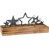 RIFFELMACHER & WEINBERGER Tablett »Sternensilhouette, Weihnachtsdeko«, Holz-Tablett mit Metall Sternensilhouette, Advent-Tablett, beige