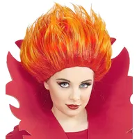 Karneval-Klamotten Teufel-Kostüm Perücke Teufel Teufelsperücke Mädchen Halloween, Zubehör Accessoires zu Teufel Kostüm Kinderkostüm rot