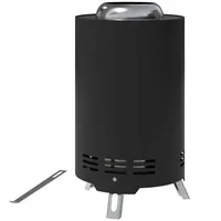 MODFU Feuerschale Tragbare Feuerschalen, (Rauchfreie Edelstahl Feuerschale Ø16x25cm mit Schürhaken – Kompakte Feuerstelle) schwarz