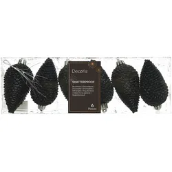 Christbaumschmuck 8cm Kunststoff Tannenzapfen Weihnachtsbaumschmuck schwarz