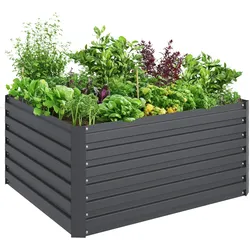 TECTAKE Hochbeet Blomma, 650l, verzinkt, 120x100x56cm - anthrazit