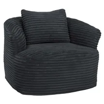 Mendler Sessel HWC-P18, Loungesessel Relaxsessel Polstersessel Cocktailsessel, Stoff/Textil Cord (370g/m2) ~ dunkelgrau