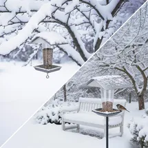Bold Vogelhaus mit Ständer wetterfest/Vogelhaus zum Aufhängen (Robustes Vogelfutterhaus zum Hinstellen oder Aufhängen, Bird Feeder Futterstation für Wildvögel) 1,40m Höhe