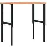 vidaXL Werkbank 100x60x(71,5-98) cm Massivholz Buche Rechteckig