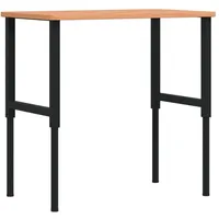 vidaXL Werkbank 100x60x(71,5-98) cm Massivholz Buche Rechteckig