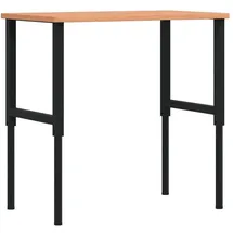 vidaXL Werkbank 100x60x71,5-98 cm Massivholz Buche Rechteckig