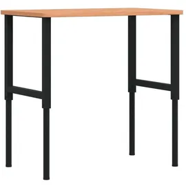vidaXL Werkbank 100x60x71,5-98 cm Massivholz Buche Rechteckig