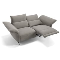 Sofanella 2-Sitzer Stoff Cuneo, Relaxsofa, Designsofa, Designer Couch, Italienisches Sofa, 2er Sofa grau