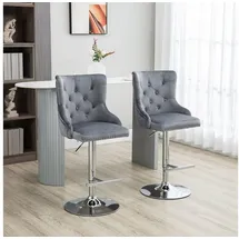 Homcom Barhocker-Set-46L x 55B x 123H cm-Grau+Silber | Gr.: onesize