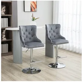 Homcom Barhocker-Set-46L x 55B x 123H cm-Grau+Silber | Gr.: onesize