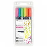 Tombow Fudenosuke Neon Brush-Pens farbsortiert, 1 Set