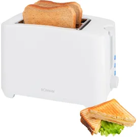 Bomann TA 6065 CB weiß 2 Scheiben Toaster