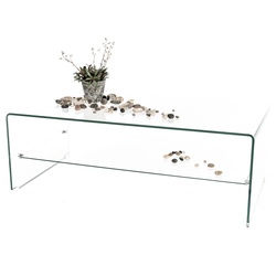 Beistelltisch PAROLI Tische Gr. B/H/T: 110 cm x 38 cm x 40 cm, farblos (klarglas) Ablagetisch Beistelltisch Glas-Beistelltische Beistelltische Tisch TV Rack