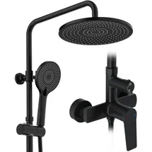 Rainsworth Duschsystem mit Ablage Rund Regendusche 25 X 25 cm Schwarz