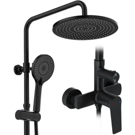 Rainsworth Duschsystem mit Ablage Rund Regendusche 25 X 25 cm Schwarz