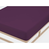 Castell - Markenbettwäsche Spannbettlaken Jersey 90 x 190- 100 x 200 cm dunkel violett