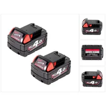 Milwaukee Akku Starter 18 V Set mit 2 x 4,0 Ah