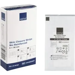 ABENA® Wundnahtstreifen, mit 6 Streifen, steril, braun 1010002057 , 1 Packung = 70 Stück, Maße: 38 x 6 mm