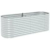 vidaXL Garten-Hochbeet 240 x 80 x 81 cm Verzinkter Stahl Silbern